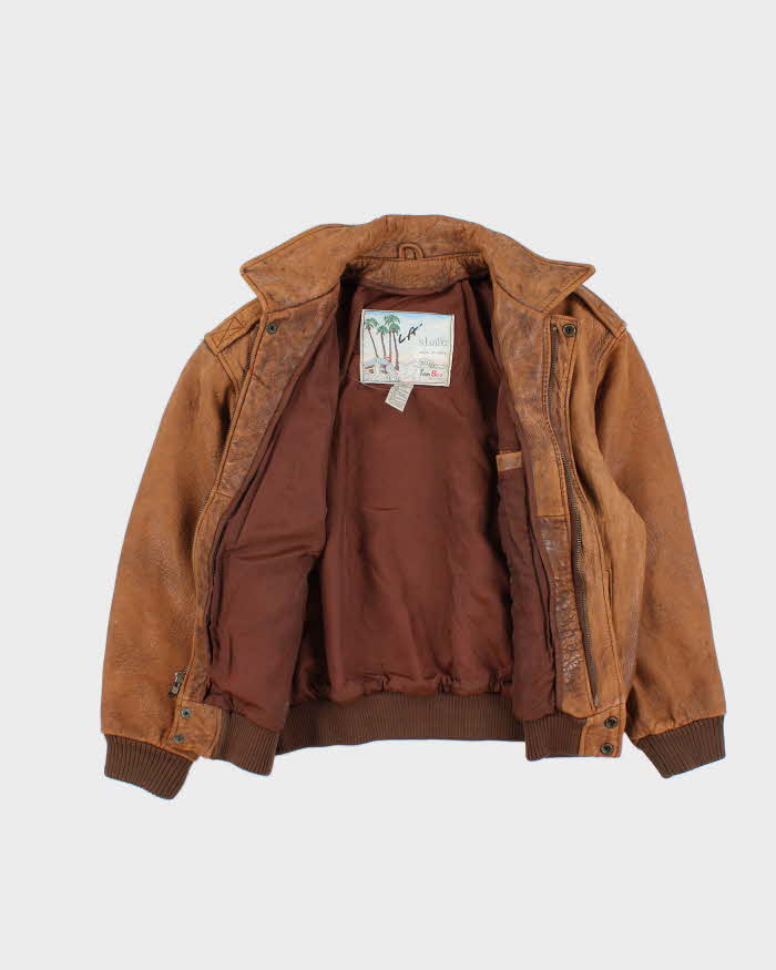 Vintage 80's Heavyweight Patched Soft Leather Jacket - XL