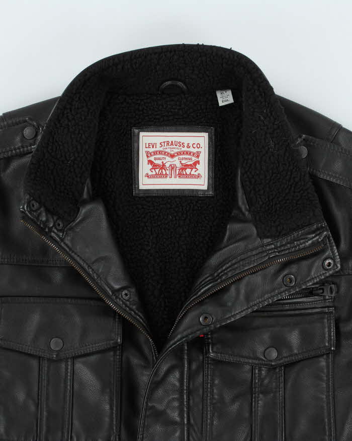 Vintage Levi's Heavyweight Fleece Lined Leather Jacket - XL
