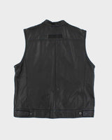 Vintage Harley Davidson Heavyweight Leather Biker Gilet - XL