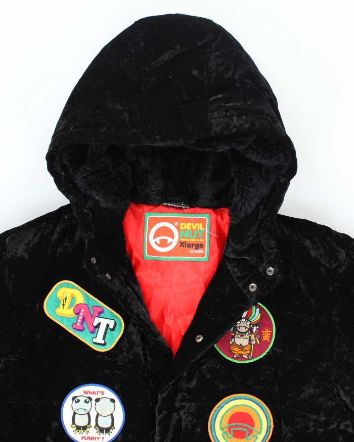 Vintage 2000's Devil Nut Heavyweight Patched Hooded Parka Jacket - XL
