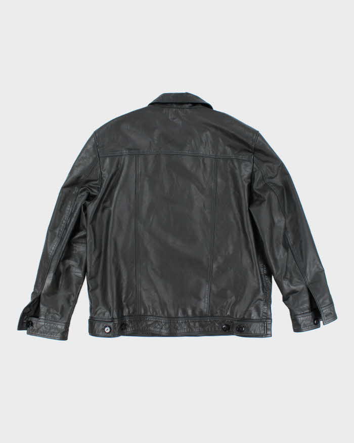 Vintage 90's Ben Sherman Button Up Leather Jacket - L