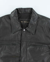 Vintage 90's Ben Sherman Button Up Leather Jacket - L