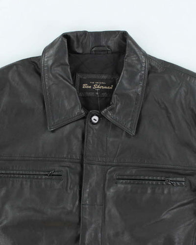 Vintage 90's Ben Sherman Button Up Leather Jacket - L