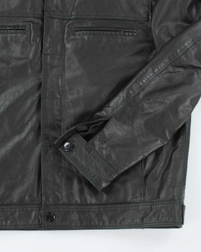 Vintage 90's Ben Sherman Button Up Leather Jacket - L
