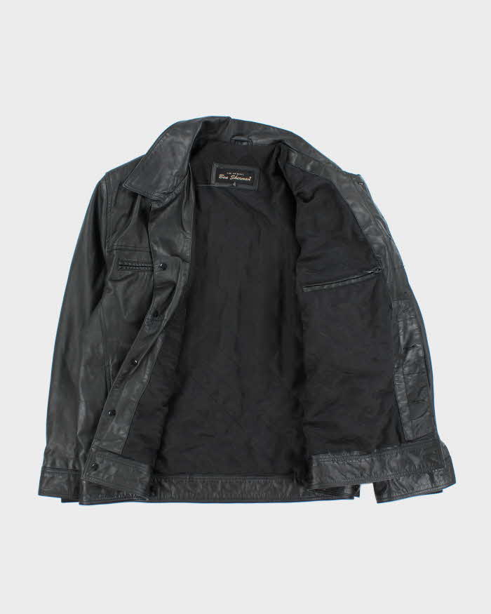 Vintage 90's Ben Sherman Button Up Leather Jacket - L
