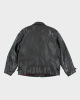Vintage 90's Boys' Co Heavyweight Lined Zip Up Leather Jacket - L