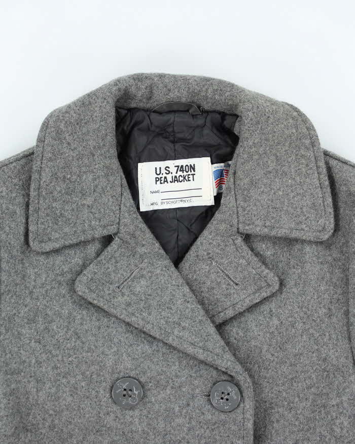 Vintage Schott Grey Pea Jacket - S