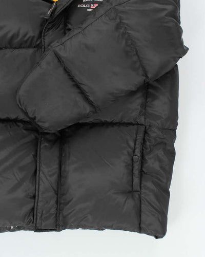 Vintage 00s Ralph Lauren Polo Jeans Black Hooded Puffer Jacket - L