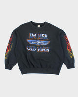 Vintage 90's Oversized Biker Graphic Print Sweatshirt - XXL