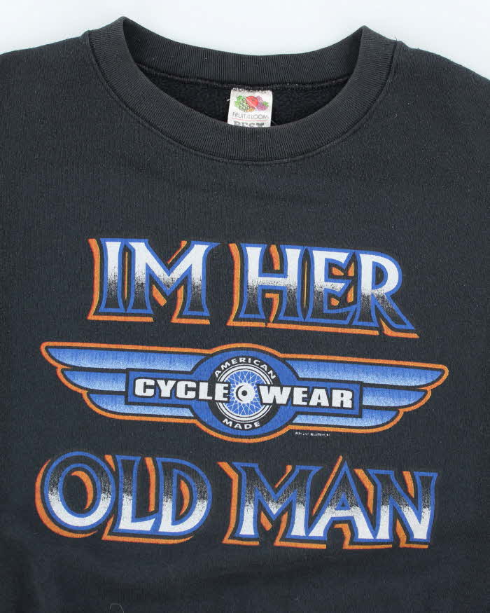 Vintage 90's Oversized Biker Graphic Print Sweatshirt - XXL