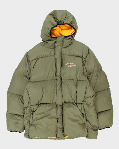 Vintage 00s Ralph Lauren Polo Jeans Green Hooded Puffer Jacket - XL