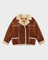 Vintage 90s 00s Guess Soft Leather Faux Shearling Jacket - M