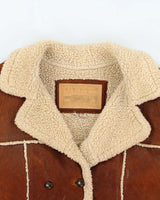 Vintage 90s 00s Guess Soft Leather Faux Shearling Jacket - M