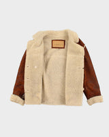 Vintage 90s 00s Guess Soft Leather Faux Shearling Jacket - M