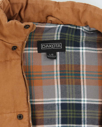 Vintage Dakota Flannel Lined Sleeveless Workwear Jacket - L