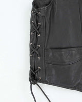 Vintage 90s Indian Motorcycle Lace-up Leather Vest - S