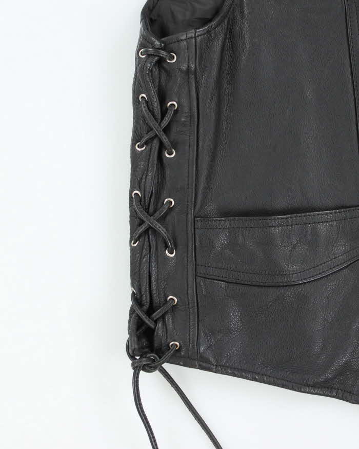Vintage 90s Indian Motorcycle Lace-up Leather Vest - S