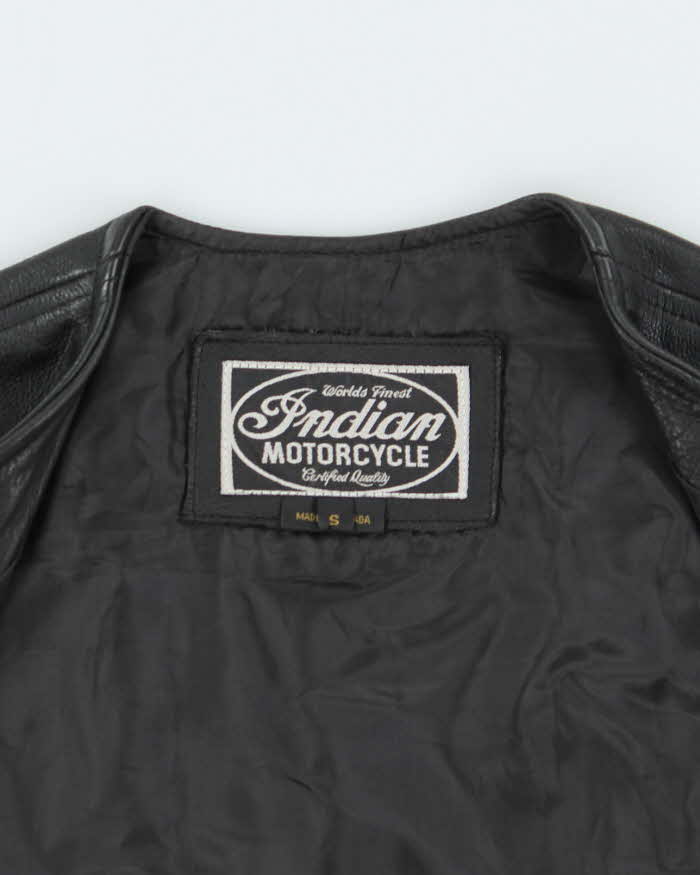 Vintage 90s Indian Motorcycle Lace-up Leather Vest - S