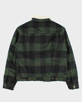 Levi's White Tab Plaid Green Sherpa Lined Trucker Jacket - M