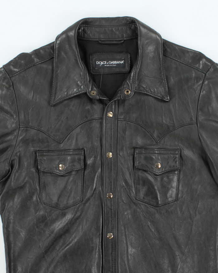 Vintage Dolce &amp; Gabbana Leather Jacket - M