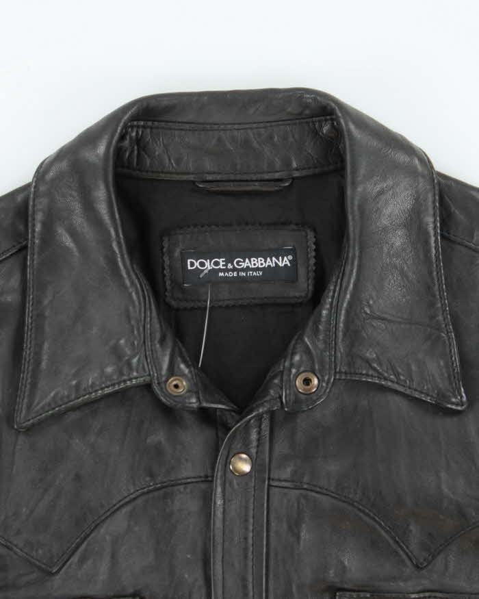 Vintage Dolce &amp; Gabbana Leather Jacket - M