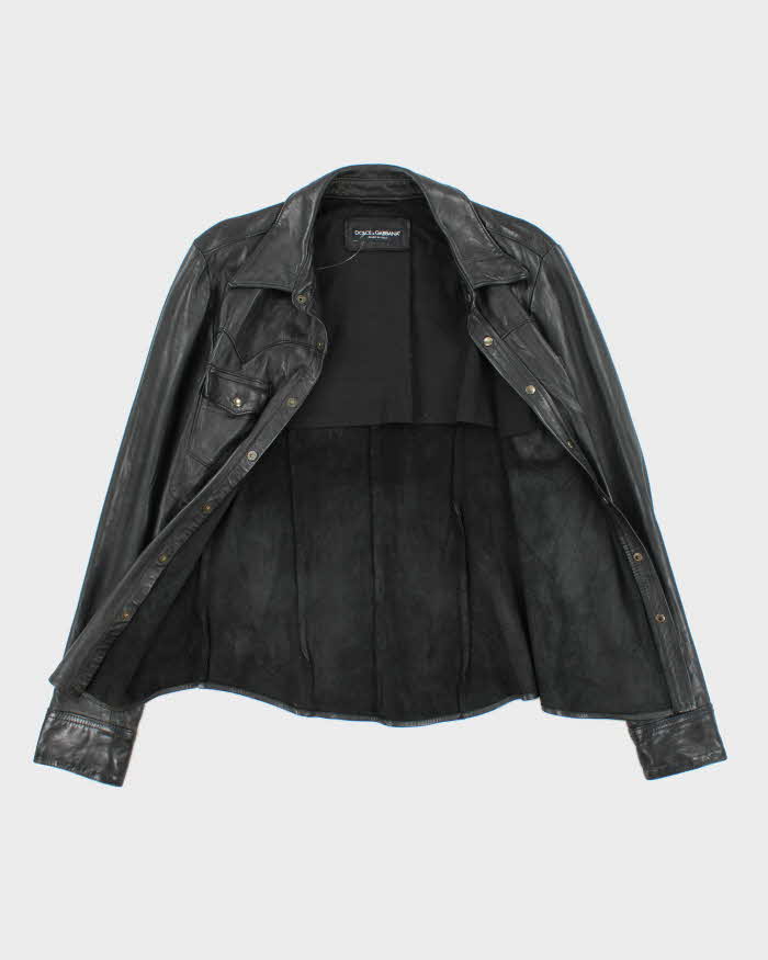 Vintage Dolce &amp; Gabbana Leather Jacket - M
