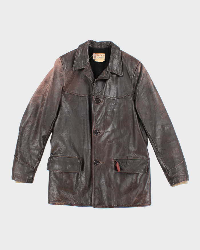 Vintage Victoria Leather Brown Jacket -M