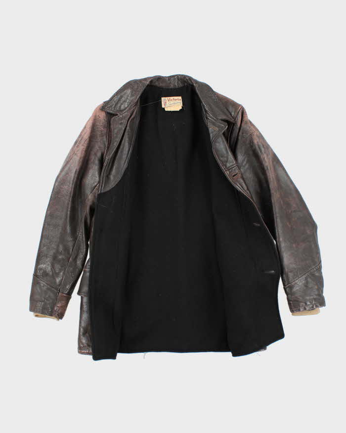 Vintage Victoria Leather Brown Jacket -M