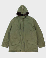 Vintage 70's Heavyweight Quilted Military Style Parka Jacket - L