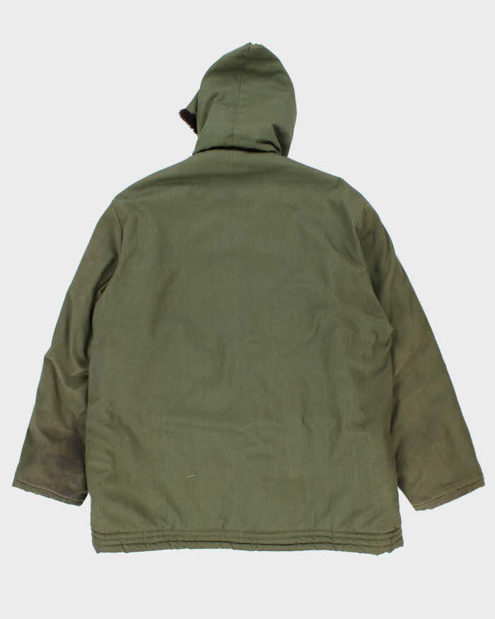 Vintage 70's Heavyweight Quilted Military Style Parka Jacket - L