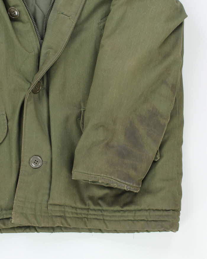 Vintage 70's Heavyweight Quilted Military Style Parka Jacket - L