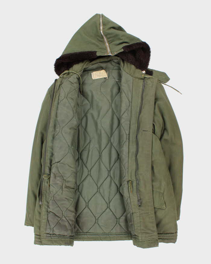 Vintage 70's Heavyweight Quilted Military Style Parka Jacket - L