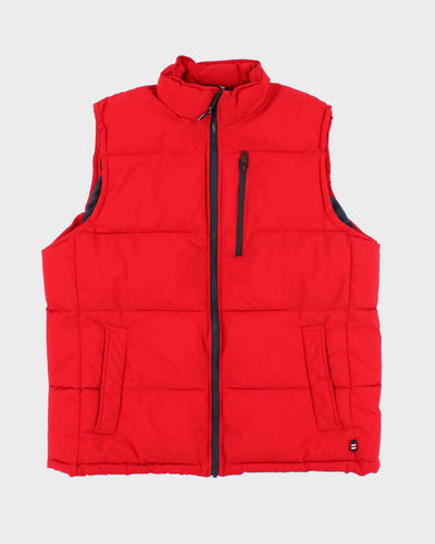 Vintage Nautica Red Puffer Gilet - XL
