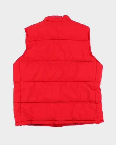 Vintage Nautica Red Puffer Gilet - XL