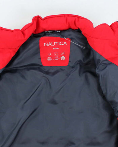 Vintage Nautica Red Puffer Gilet - XL