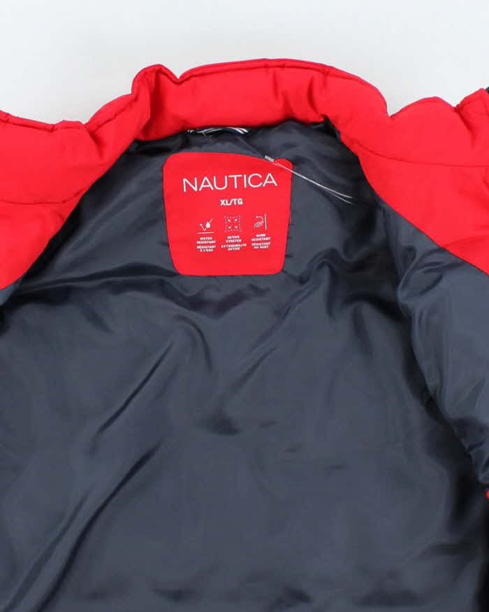 Vintage Nautica Red Puffer Gilet - XL