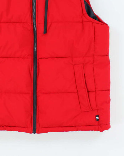 Vintage Nautica Red Puffer Gilet - XL