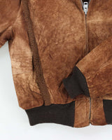 Vintage 80s Schott Suede Bomber Jacket - M