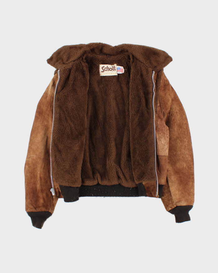 Vintage 80s Schott Suede Bomber Jacket - M