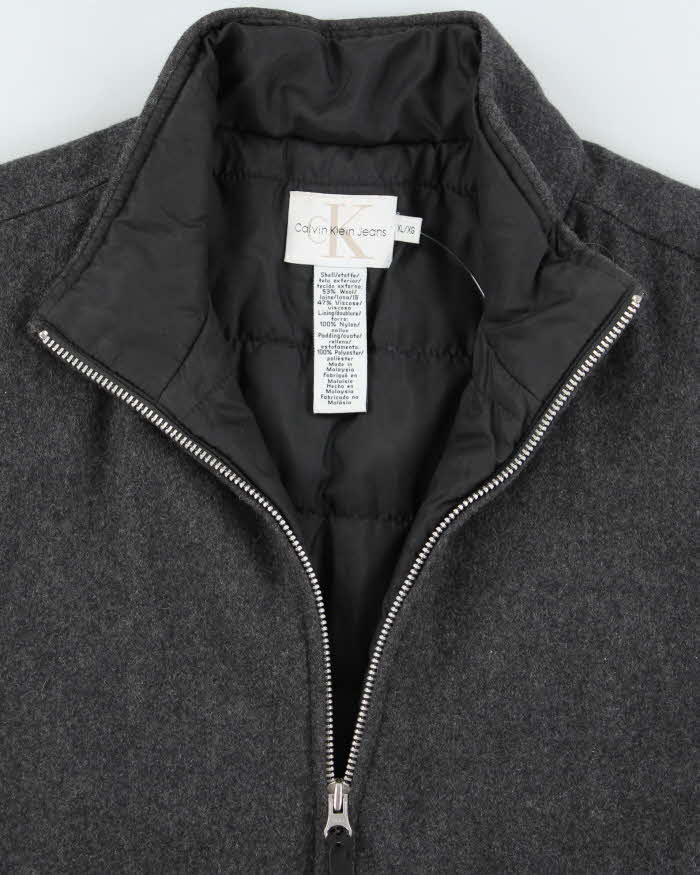 Vintage 2000's Calvin Klein Wool Blend Zip Up Jacket - XL