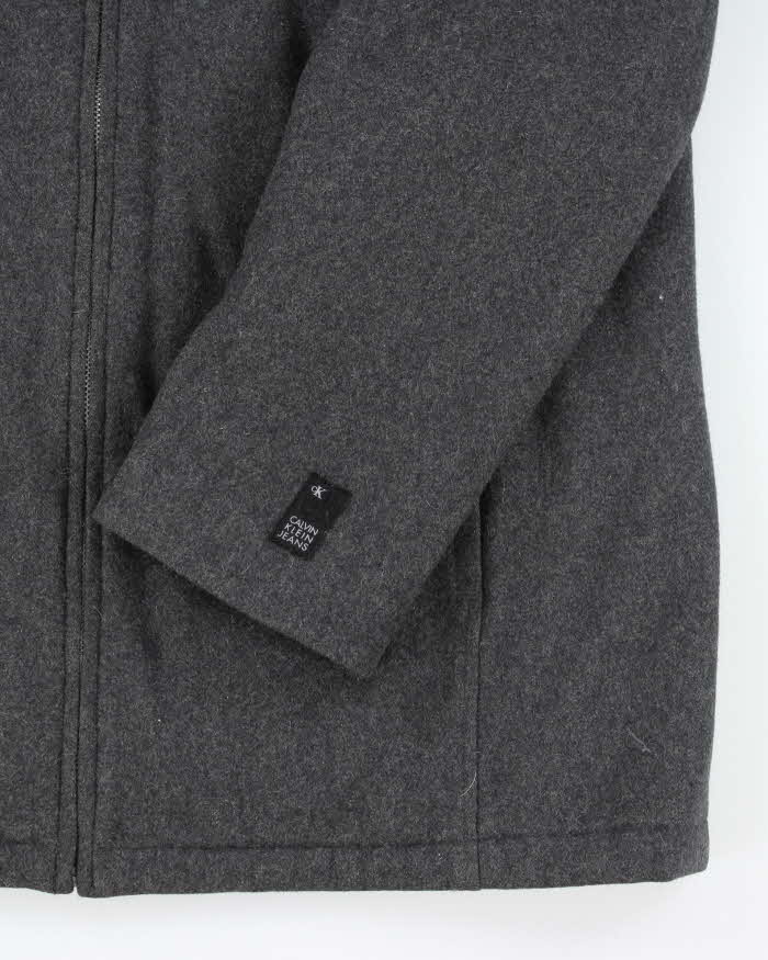Vintage 2000's Calvin Klein Wool Blend Zip Up Jacket - XL