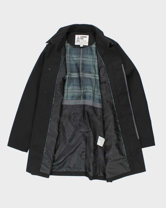 Vintage London Fog  Black Mac - L