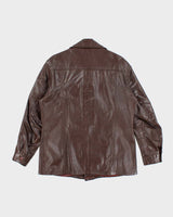Vintage 70's Sears Heavyweight Button Up Leather Jacket - L