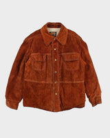 Vintage 70's Canadian Sherpa Lined Suede Snap Button Jacket - XL