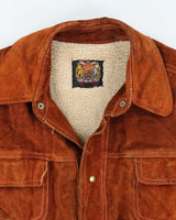 Vintage 70's Canadian Sherpa Lined Suede Snap Button Jacket - XL
