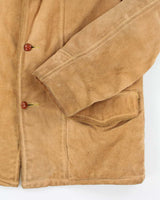 Vintage 70's Sears Sherpa Lined Heavyweight Button Up Suede Jacket - L