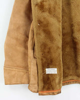 Vintage 70's Sears Sherpa Lined Heavyweight Button Up Suede Jacket - L