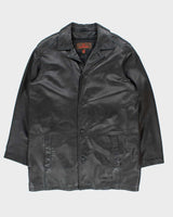 Vintage 90's Danier Heavyweight Button Up Leather Jacket - XL