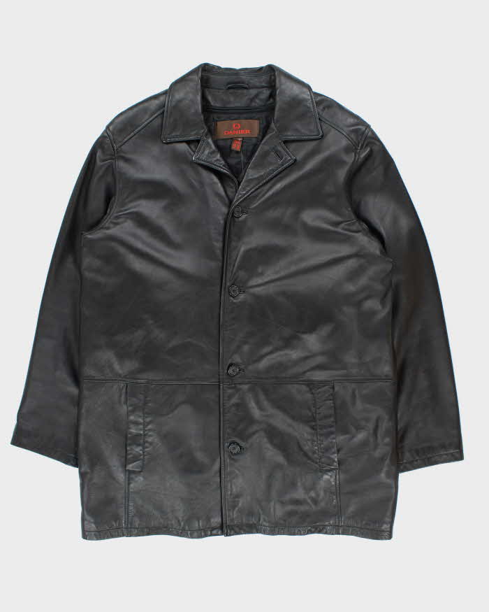 Vintage 90's Danier Heavyweight Button Up Leather Jacket - XL