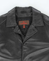 Vintage 90's Danier Heavyweight Button Up Leather Jacket - XL
